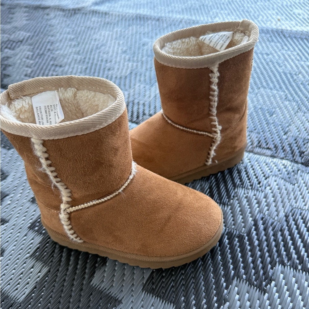 Toddler Boots - Cozy Tan Faux Suede Boots Size 7/8